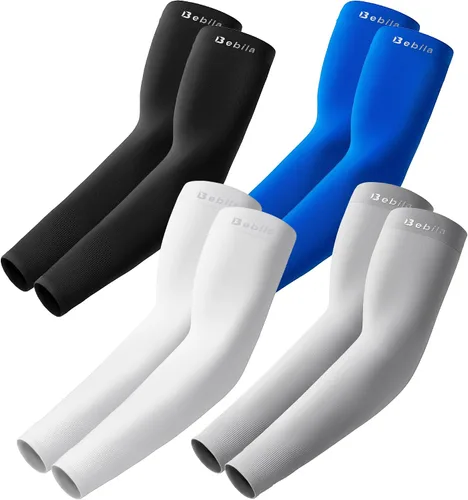 Miniatura 9 de Bebila Mangas de brazo para hombres y mujeres, protección solar UV, mangas de compresión de enfriamiento para baloncesto, golf, al aire libre