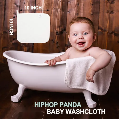 Miniatura 3 de HIPHOP PANDA Toallitas para bebé, rayón hecho de bambú - 2 capas ultra suaves y absorbentes, toalla facial de baño para recién nacidos - toallitas