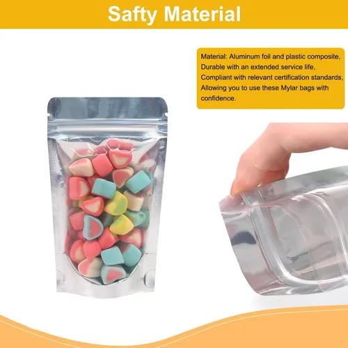 Miniatura 3 de SumDirect, bolsas de aluminio con cierre, reutilizables, 50 unidades, bolsa vertical para alimentos con ranura para almacenar alimentos
