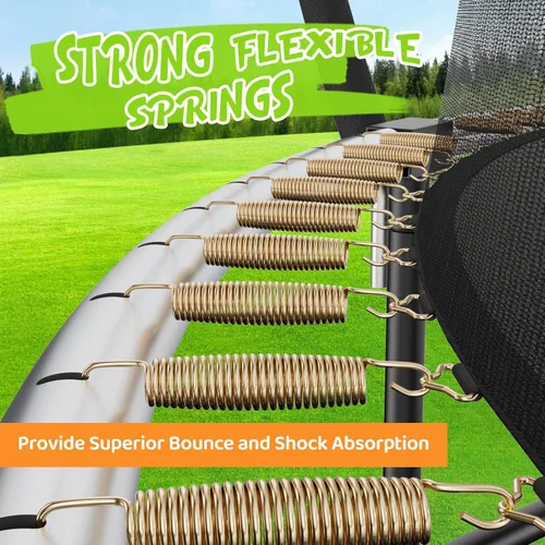 Miniatura 4 de Gigu 10FT 12FT 14FT 15FT 16FT Recreational Trampolines with Enclosure Net and Ladder and Anti-Rust Coating, ASTM Approved Trampoline Outdoor for