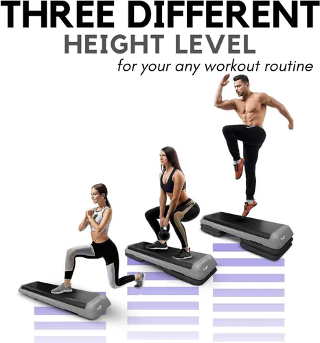 Miniatura 4 de Yes4All Plataforma ajustable de ejercicios aeróbicos para entrenamiento de tamaño para club de salud con 4 elevadores ajustables incluidos y A.