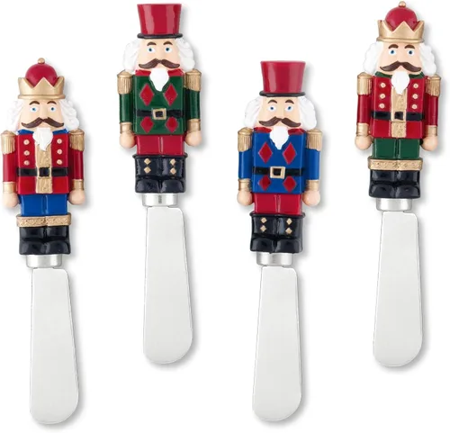 Miniatura 11 de Supreme Housewares Holly Days - Esparcidores de queso, asas de resina pintadas a mano con cuchillas de acero inoxidable para untar queso crema