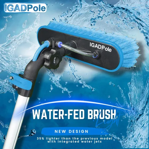 Miniatura 6 de IGAD Kit de lavado alimentado por agua de 17 pies con dispensador de jabón, cepillo, escobilla de 10 pulgadas y plumero de telaraña para ventanas