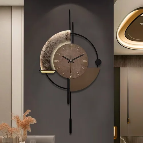 SIN&MI Reloj de pared, relojes de pared decorativos con péndulo, reloj de cuarzo de calidad silenciosa, funciona con pilas, reloj grande para sala