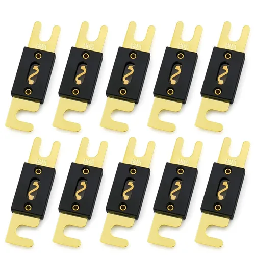 Miniatura 40 de Baomain Paquete de 2 fusibles ANL de 300 A a granel con terminales chapados en oro para audio de automóvil, amplificador, camión, barco, RV