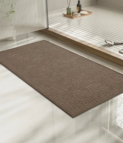 Miniatura 87 de Chakme Juego de 2 alfombras de baño ultrafinas, absorbentes, antideslizantes, lavables a máquina, color negro, 17 x 24 pulgadas / 17 x 30 pulgadas