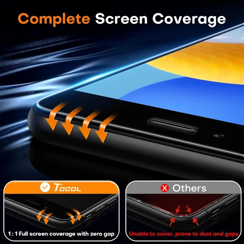 Miniatura 5 de TOCOL - 2 unidades de protector de pantalla para iPhone SE 3/2 (Edición 2022/2020), iPhone 8/7, iPhone 6s/6 de 4.7 pulgadas, instalación instantánea