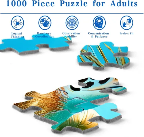 Miniatura 4 de Rocorose Rompecabezas para adultos de 1000 piezas, rompecabezas de tortuga marina del mundo submarino para actividad familiar, océano naturaleza