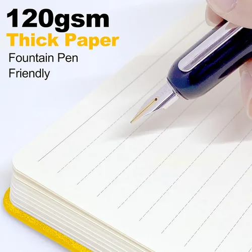 Miniatura 2 de LeStallion Cuaderno Amarillo de 120GSM - Cuaderno A5 con líneas amarillas - 211 páginas numeradas con líneas Tabla de contenidos Tapa blanda