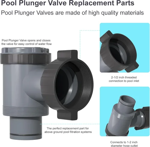 Miniatura 4 de Válvula de émbolo para piscinas Intex, conexión de válvula de émbolo 38 compatible con manguera de bomba de piscina, interruptor de bomba de filtro