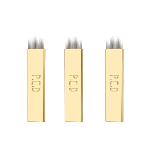 Cuchillas de microblading, New Star Tattoo 50 piezas de 14 piezas de maquillaje permanente en forma de U, agujas de tatuaje de cejas, cuchillas de