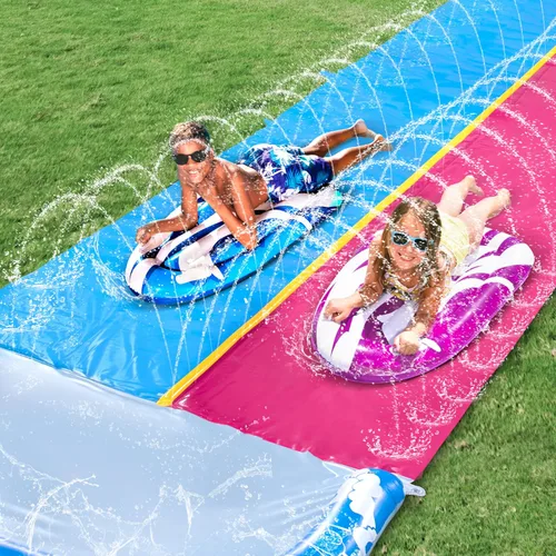 Miniatura 5 de JOYIN Paquete de 2 tablas inflables para toboganes de agua, piscina flotante, aprende a nadar, juguete divertido de verano para niños