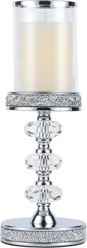 Miniatura 10 de Portavelas de pilar, candelabros de cristal para bodas, fiestas, eventos, Navidad, decoración del hogar, centros de mesa CH028D (M)