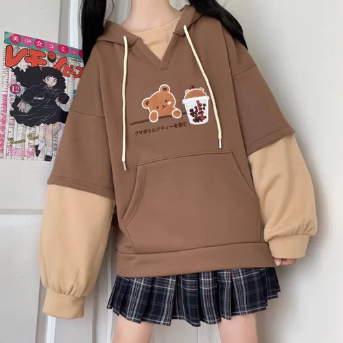 Miniatura 4 de FANCYKIDS Sudadera con capucha de dinosaurio, conejo, oso, orejas de gato, para niñas, adolescentes y adolescentes, de gran