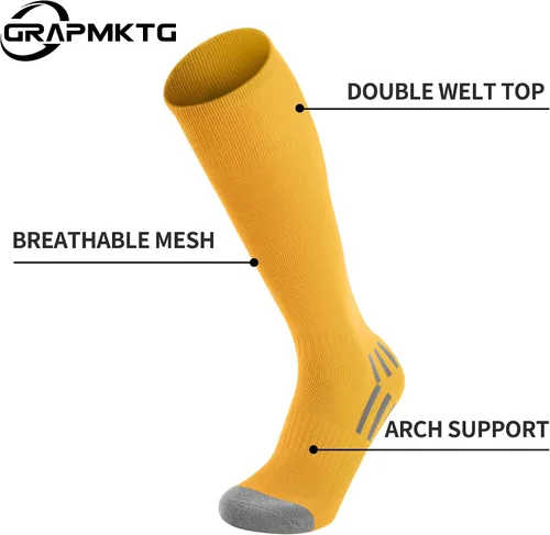 Miniatura 5 de GRAPMKTG Paquete de 3 calcetines de fútbol, béisbol, sóftbol para jóvenes, mujeres y hombres, calcetines de fútbol hasta la rodilla para niños