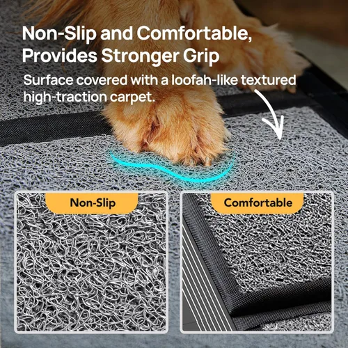 Miniatura 3 de PetThem Rampa para Perros para Coche de 71'' Extra Larga y 17.2" de Ancho, Rampas Plegables para Perros Grandes con Superficie de Alfombra