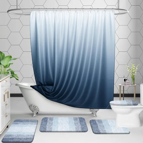 Miniatura 8 de OLANLY Juego de 2 alfombras de baño de microfibra suave y absorbente, antideslizantes, se pueden lavar y secar a máquina, alfombras de baño peludas