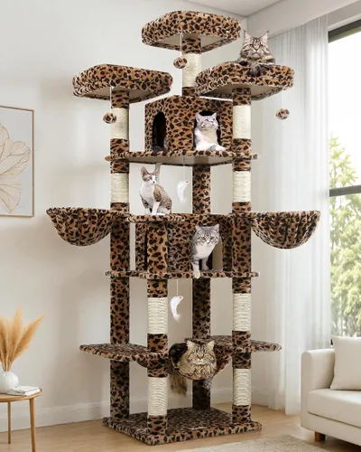 Miniatura 11 de Globlazer Torre grande para gatos de interior, torre para gatos de 80 pulgadas para múltiples gatos adultos, árbol XXL para gatos con poste