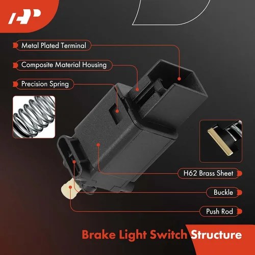 Miniatura 2 de A-Premium Interruptor de luz de freno compatible con Mazda 2 6 CX-7 2007-2012 CX-9 2007-2015 MX-5 Miata 2007-2015 RX-8 2004-2011
