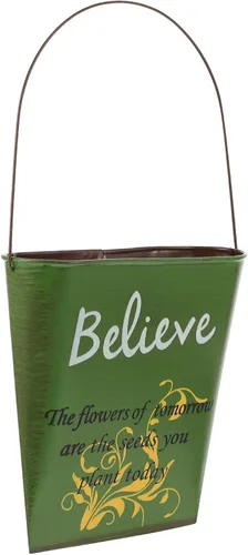 Cubo de flores de hojalata colgante para flores, soporte para flores de pared, maceta colgante de hierro, contenedor de flores colgante, maceta