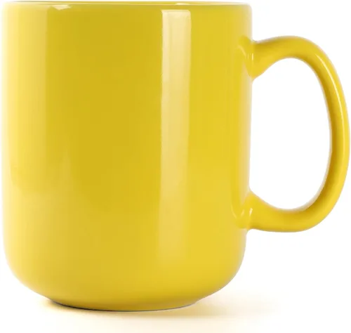 Miniatura 8 de harebe Taza de café grande de 20 onzas, taza de té de cerámica lisa para oficina y hogar, gran capacidad con asa, color blanco