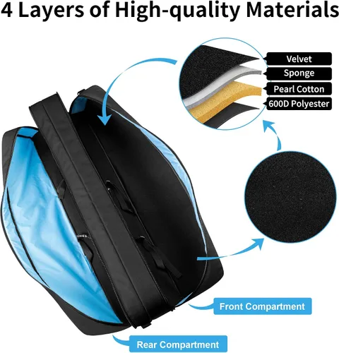Miniatura 3 de samdew Funda para telescopio, bolsa de telescopio de doble capa para almacenamiento de telescopios astronómicos, funda acolchada de transporte