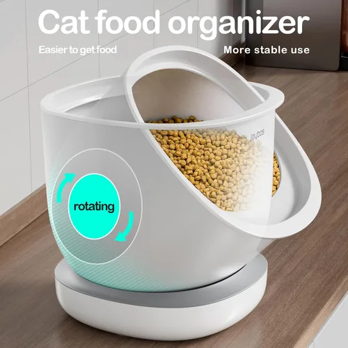 Miniatura 5 de CTIME Envase hermético para comida de gato y golosinas para mascotas pequeñas y comida seca para perros y pájaros - 2.7 kg (Blanco)