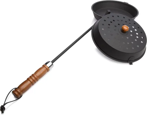 Miniatura 3 de Rome 's - Palomitas de maíz para tostador y chimenea, acero con mango de madera Eléctrico-Popcorn-Poppers