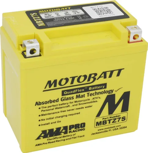 Miniatura 4 de MotoBatt Batería AGM sellada MBTZ7S de 12 voltios y 6.7 Ah sin mantenimiento