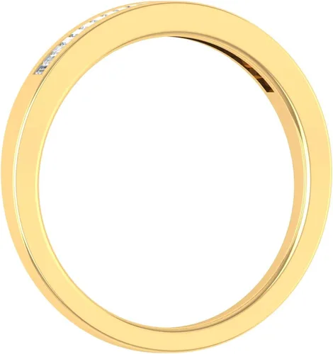 Miniatura 2 de FINEROCK Anillo de boda clásico de oro de 14 quilates con diamantes de baguette (0.15 quilates) (claridad I1-I2)