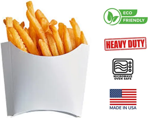 Miniatura 3 de Mr Miracle Soporte para papas fritas a prueba de grasa, taza desechable blanca para papas fritas, caja de papas fritas, 5 onzas, paquete de 50