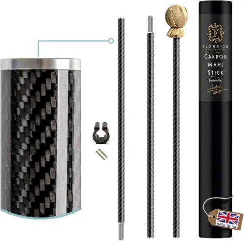 48'' Carbon Fiber Mahl Stick- 3 veces más ligero que la mayoría de los palitos mahl de aluminio. Garantía de 7 años incluida (3 piezas LARGO 48'')