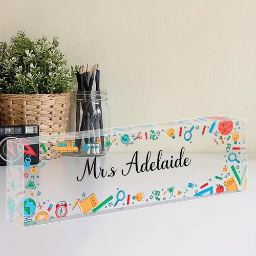 Miniatura 47 de Placa de nombre personalizada, placa de nombre personalizada para oficina, accesorio de escritorio de acrílico, regalos para compañeros de trabajo