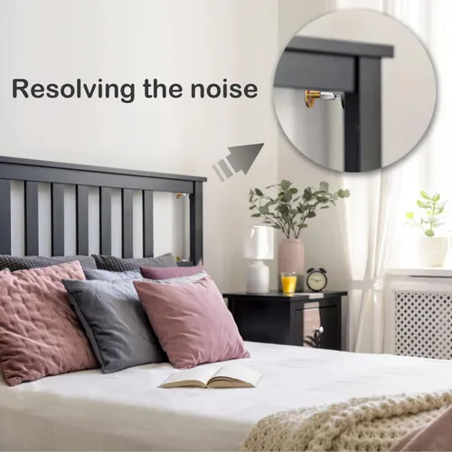 Miniatura 4 de Krisler Topes de cabecera para pared, marco de cama de hierro ajustable, herramienta antivibración, fácil instalación, protección de pared