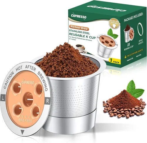 Miniatura 10 de CAPMESSO Tazas K reutilizables para Keurig: filtro de café de acero inoxidable My K Cup actualizado 2025 cápsulas de café recargables para K