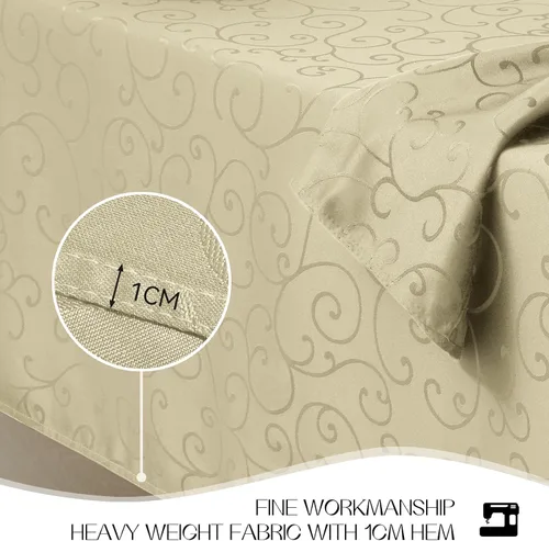 Miniatura 4 de Romanstile Mantel Rectangular de Jacquard, Mantel de Mesa Impermeable Elegante con Patrón Floral Rizado de Damasco, Cubierta de Mesa Decorativa
