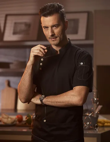 Miniatura 2 de Chaqueta de chef ligera con cuello alto para hombre, con bolsillo humanizado, uniforme de chef profesional para restaurante
