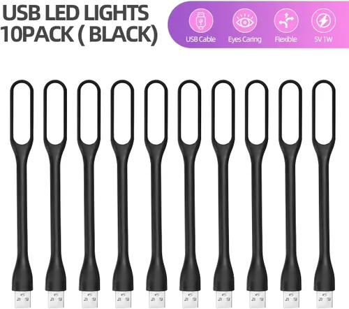 Miniatura 4 de lámpara LED USB para banco de energía (10 piezas) lámpara de cuidado ocular portátil mini con brazo flexible, lámparas de lectura USB de cuello