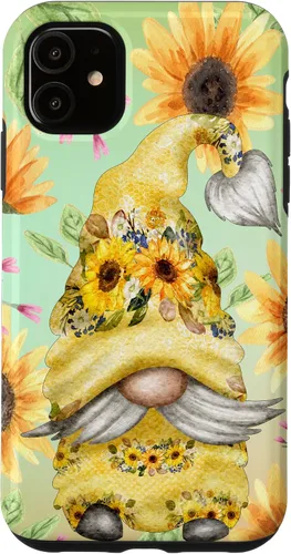 Miniatura 8 de iPhone 14 Pro Max Gnomo de girasol para jardín mamá hippies lindo patrón de verano caso