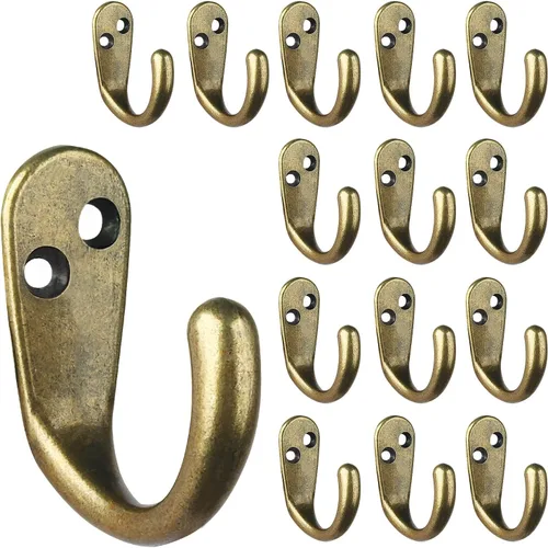 Miniatura 11 de IBosins 15 ganchos para abrigos montados en la pared, gancho único para batas para colgar toallas con 30 tornillos para bolsos, sombrero, gorra