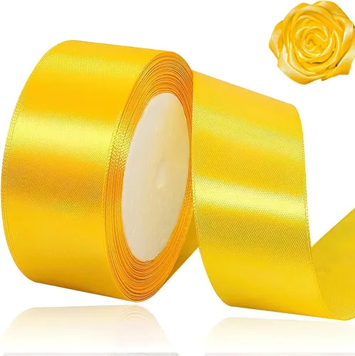 Miniatura 65 de Cinta beige de 1-1/2 pulgadas x 25 yardas, cinta de satén marfil de tela de color sólido para manualidades, coronas, fiesta de boda, Navidad, lazos
