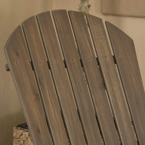 Miniatura 7 de Halley Adirondack silla reclinable de madera con reposapies, gris