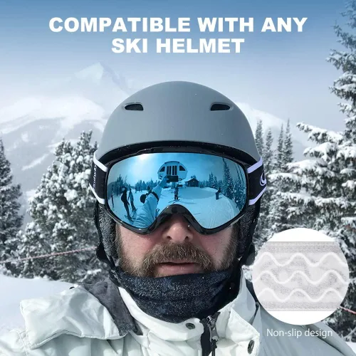 Miniatura 4 de Findway - Gafas de esquí para usar sobre anteojos, para nieve y snowboard, para hombre, mujer y jóvenes, 100 % protección contra rayos ultravioleta