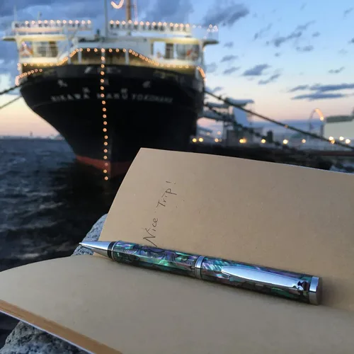 Miniatura 7 de Bolígrafo LACHIEVA LUX de concha de abulón, regalo de lujo para hombres y mujeres, recarga alemana P900M de 1.0 mm, bolígrafo ejecutivo en caja