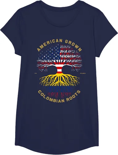 Miniatura 65 de Camiseta de regalo con la bandera de Estados Unidos con árbol de raíces colombianas