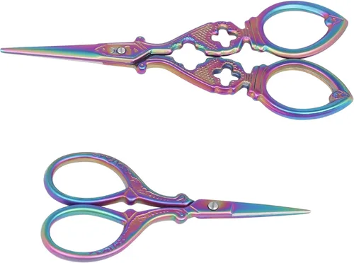 Miniatura 8 de Asdirne Tijeras de bordado, tijeras de punta afilada de acero inoxidable, herramientas de bricolaje para bordado, manualidades, trabajo de aguja
