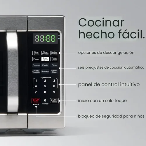 Miniatura 3 de Farberware - Horno microondas de sobremesa de 0.7 pies cúbicos – 700 vatios de potencia, configuraciones de cocción automática, descongelación