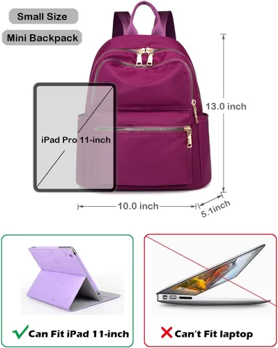 Miniatura 4 de Collsants Pequeña mochila de nailon para mujer, ligera, mini mochila de viaje, Azul, Mochilas de moda