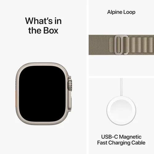 Miniatura 6 de Apple Watch Ultra 2 [GPS + Celular 49 mm] SmartWatch con caja de titanio resistente y correa Olive Alpine Loop pequeña. Rastreador de actividad