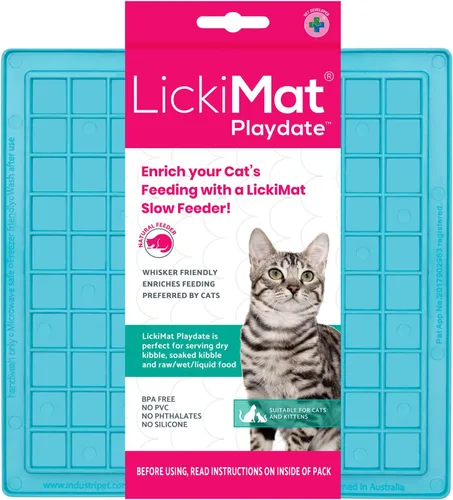 Miniatura 11 de LickiMat Chupete clásico, tapete para lamer lento para gatos, reductor de ansiedad y aburrimiento; perfecto para alimentos, golosinas, yogur